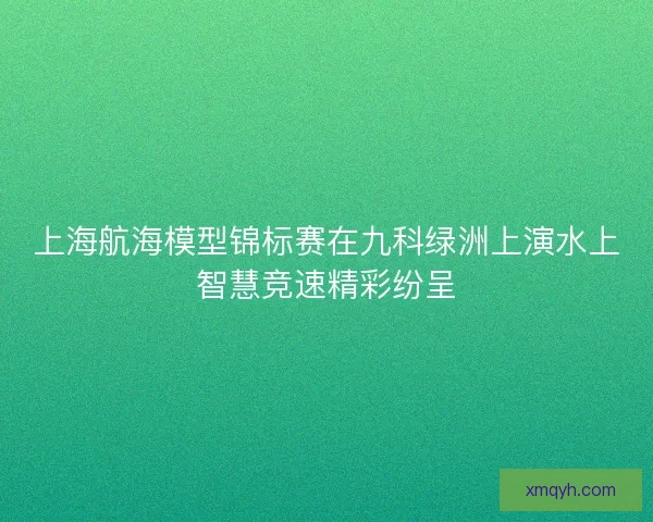 上海航海模型锦标赛在九科绿洲上演水上智慧竞速精彩纷呈 上海航海模型锦标赛在九科绿洲上演水上智慧竞速精彩纷呈