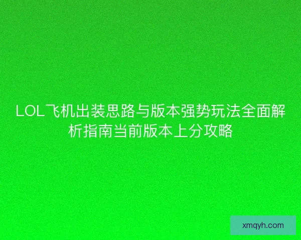 LOL飞机出装思路与版本强势玩法全面解析指南当前版本上分攻略 LOL飞机出装思路与版本强势玩法全面解析指南当前版本上分攻略